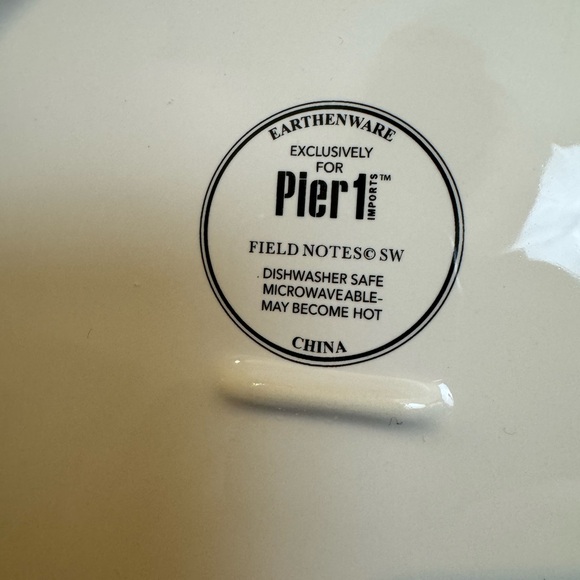 Pier 1 “Field Notes” Dinner Plate Bird Nest – Dogwood Flowers 11” - Picture 5 of 6